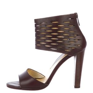 DIANE VON FURSTENBERG LEATHER ANKLE STRAP HEELS